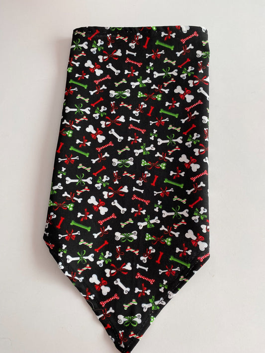 Christmas Dog Bones Bandana-Extra Large - 1