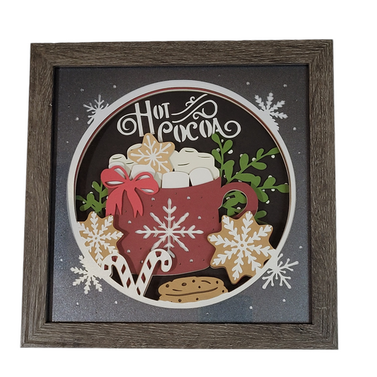 3D Hot Cocoa shadow box  - 1