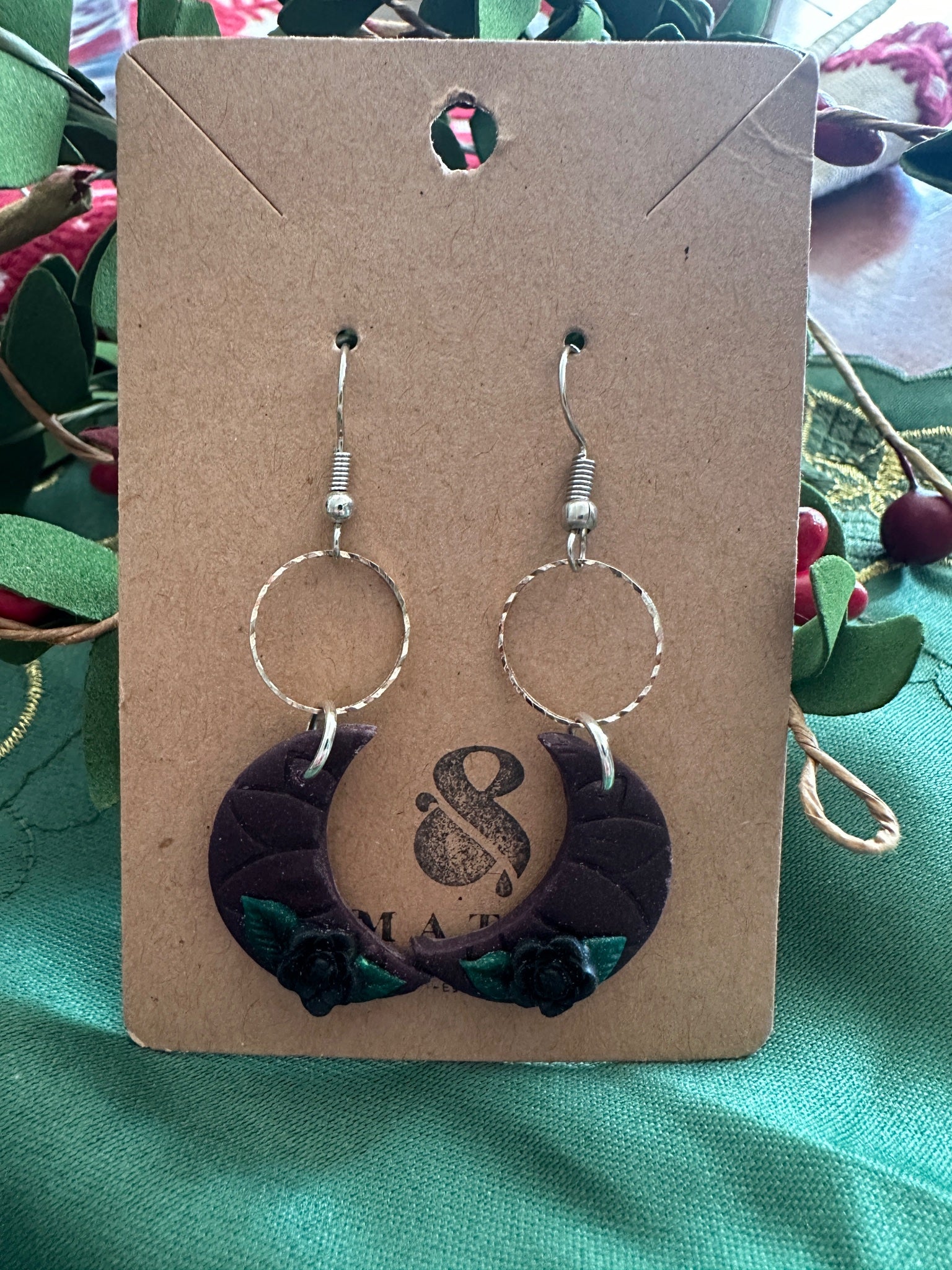 Dark Purple moon Dangles  - 1