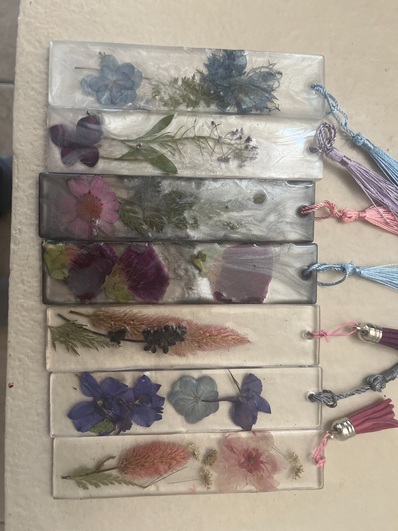 Bookmark - Rectangle Resin Dried FLower - 1