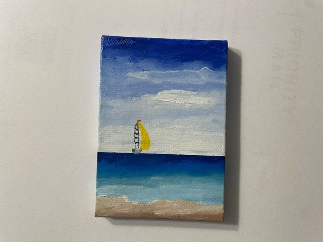 "Cool Sailing" - 2.5" x 3.5" Oil Painting - 1