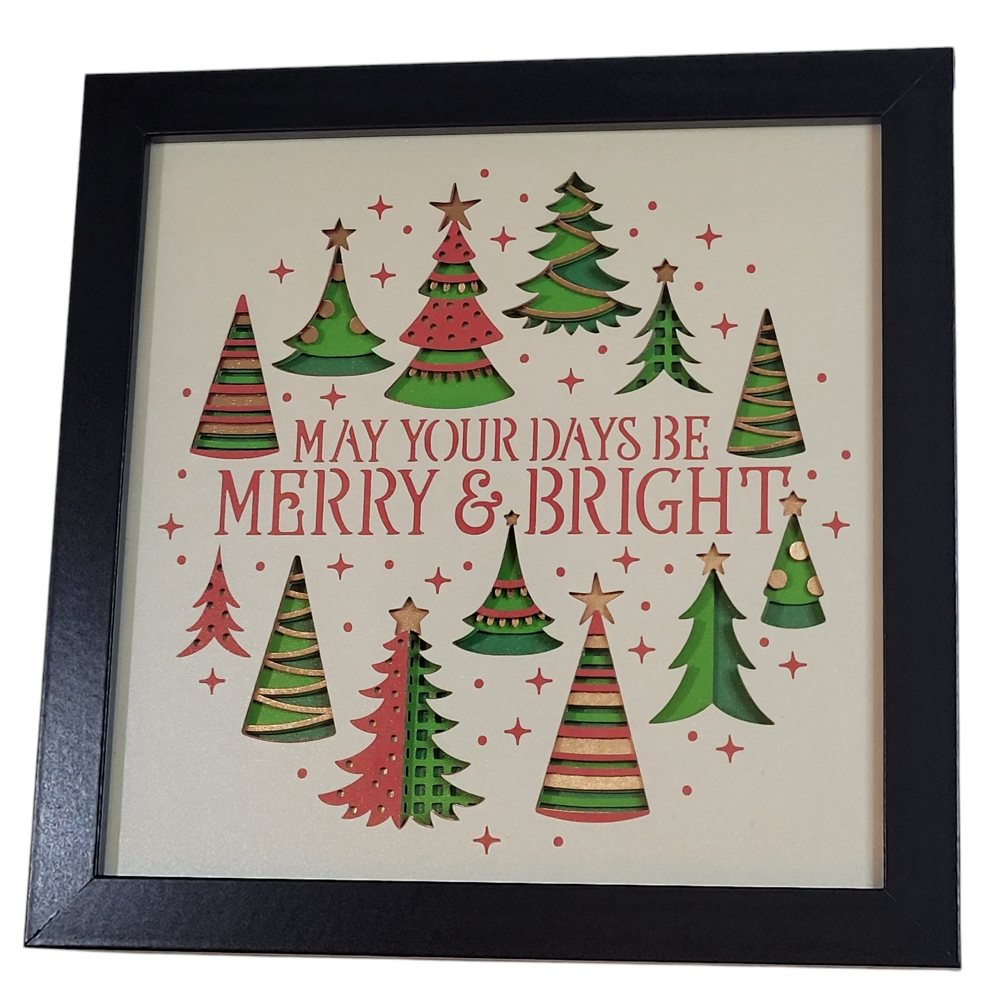 3D Merry and Bright shadow box  - 1