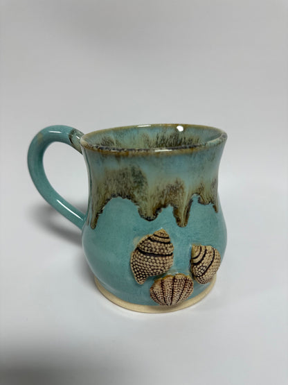 Teal seashell mug - 1