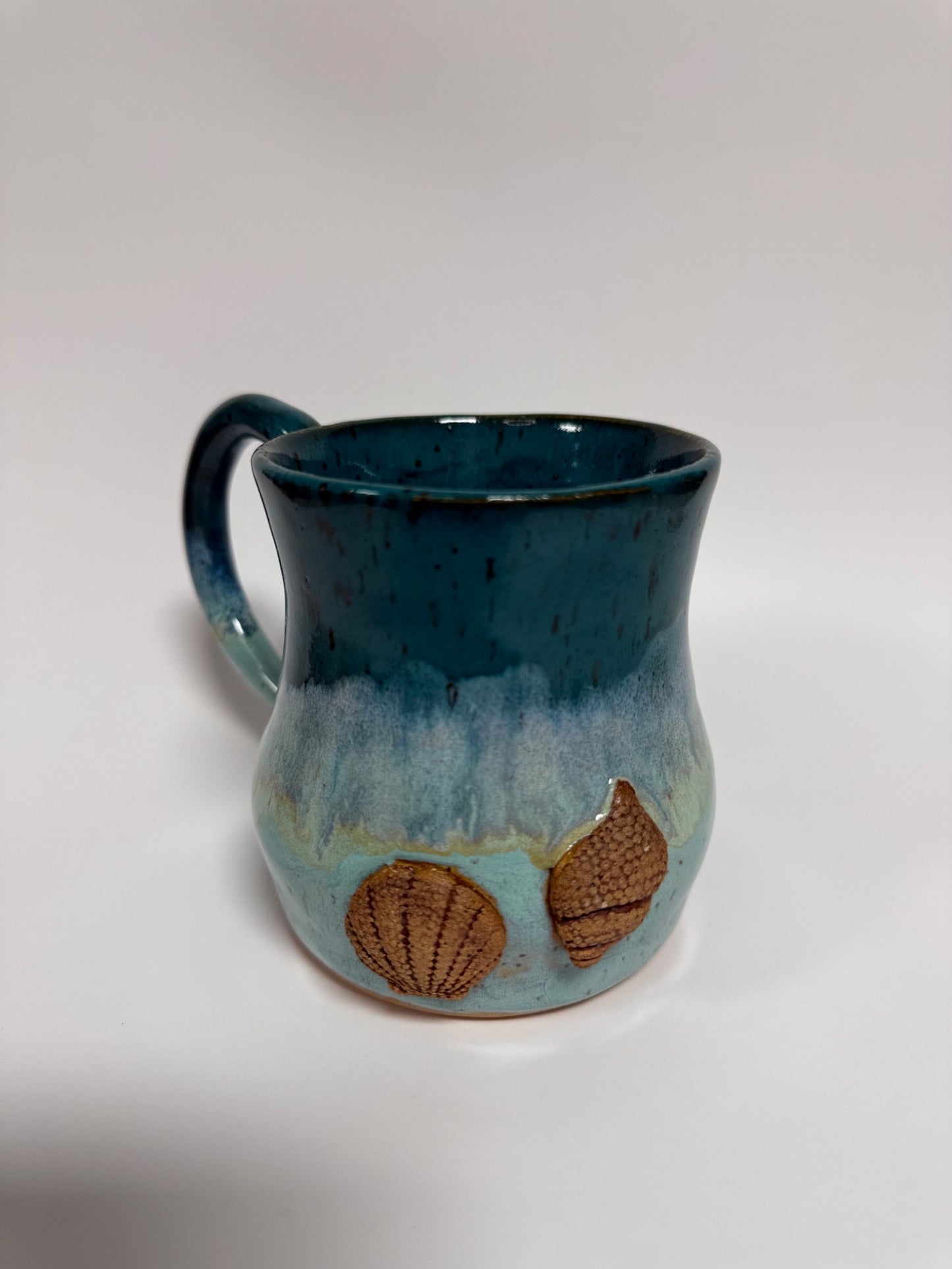 Teal seashell mug - 2