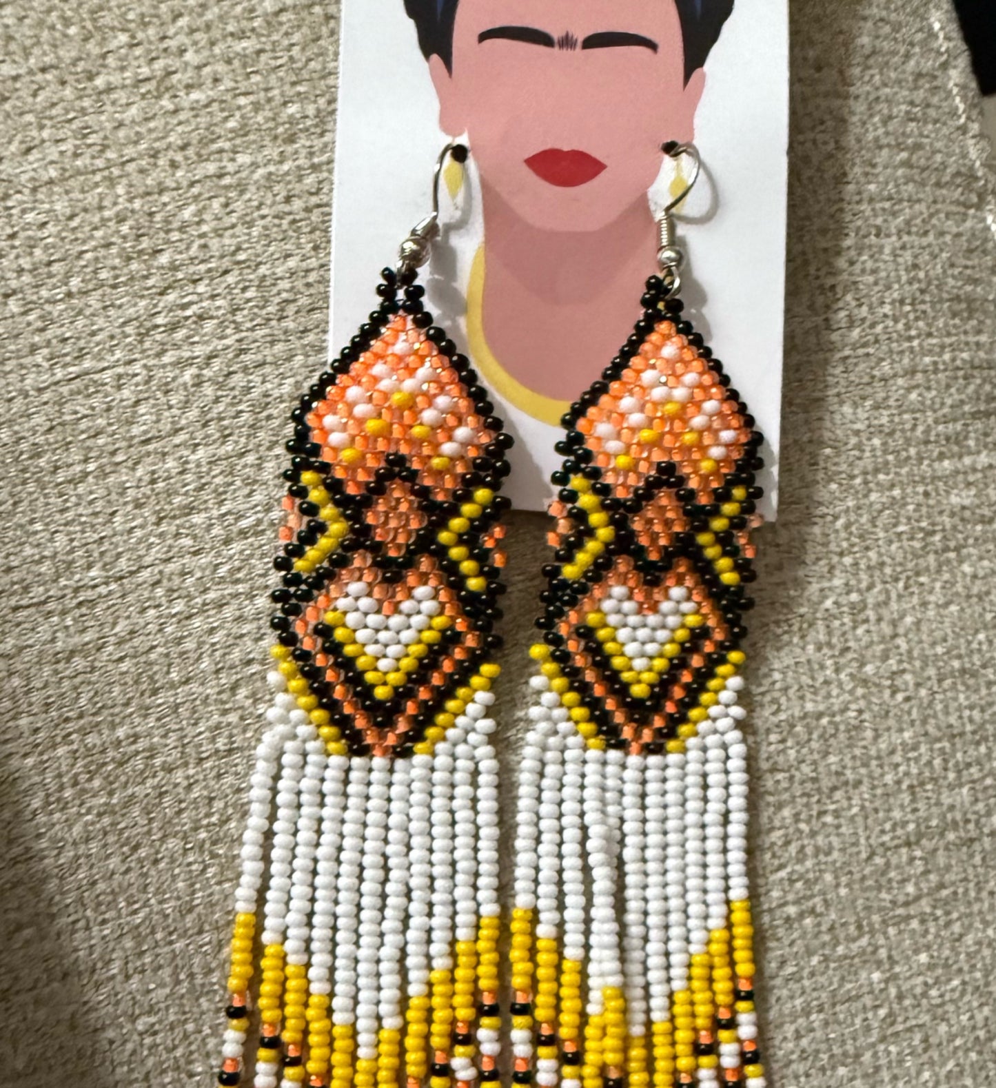 Long Earrings Beaded  - 1