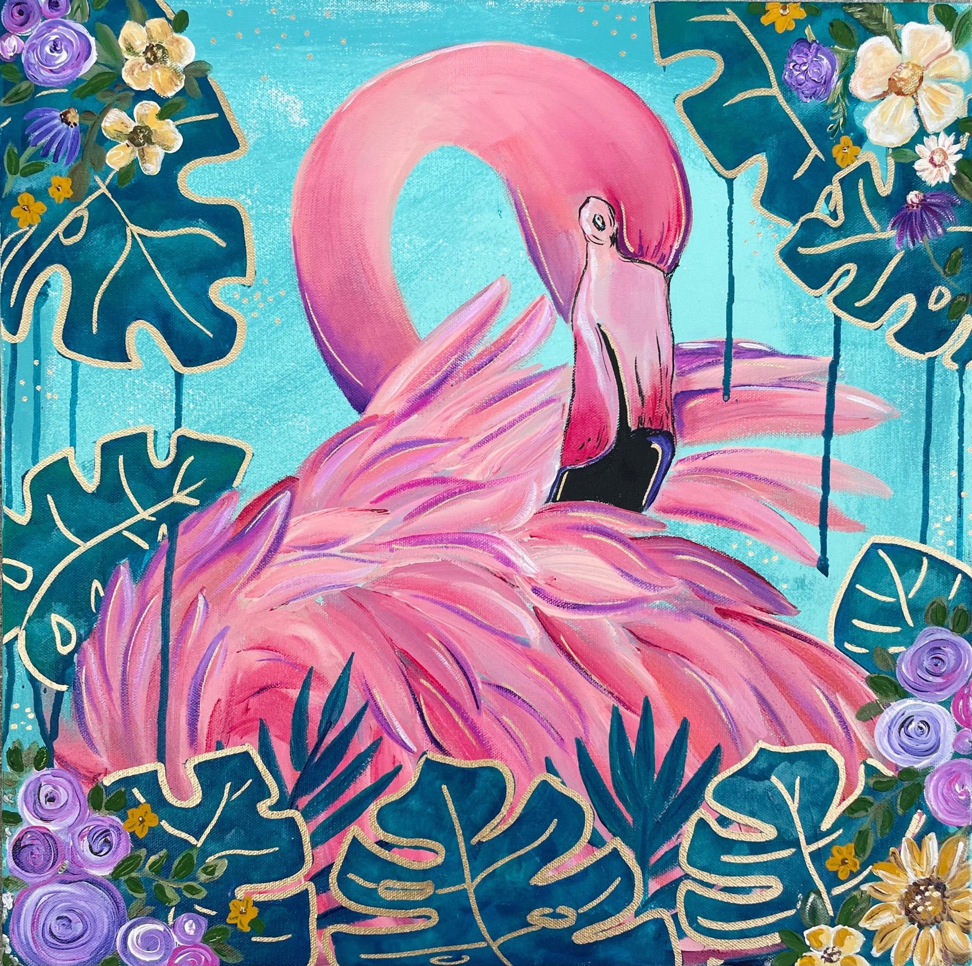 Flamingo Paper Print 5x5 - 1