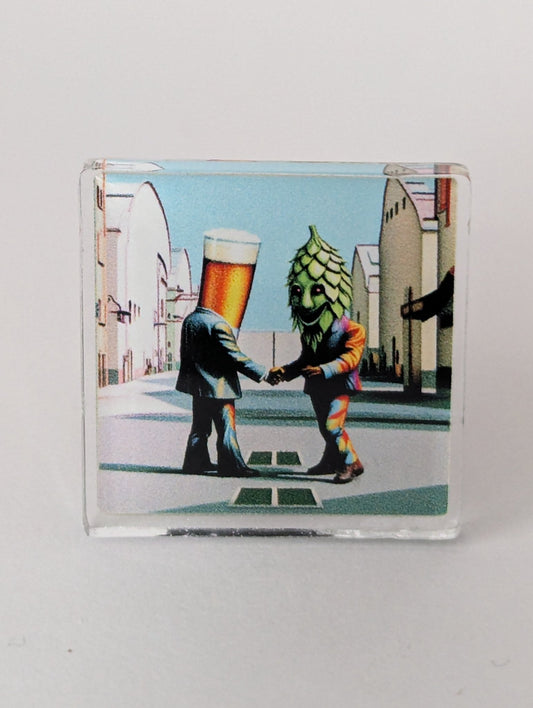 Wish You Were Beer Acrylic Pin - 1