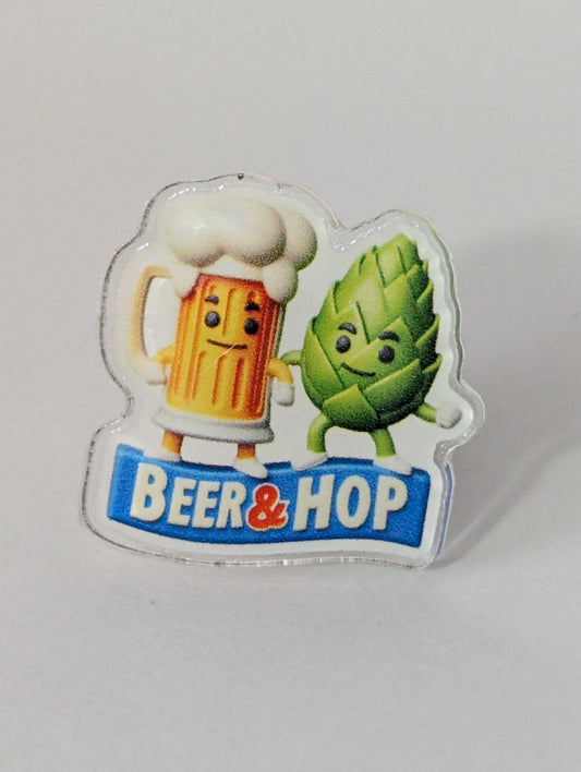 Beer & Hop Acrylic Pin - 1