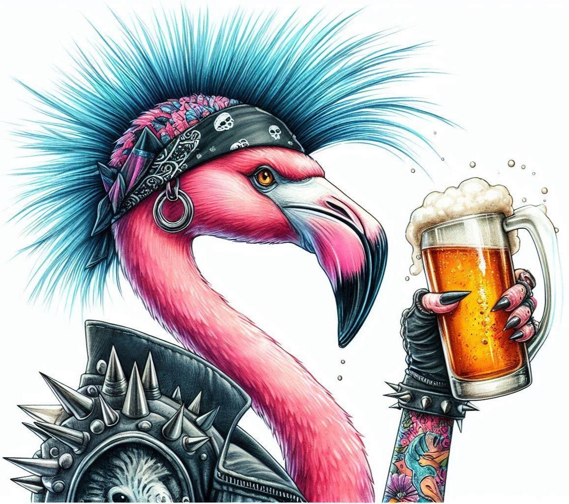 Punk Flamingo T-shirt - 1