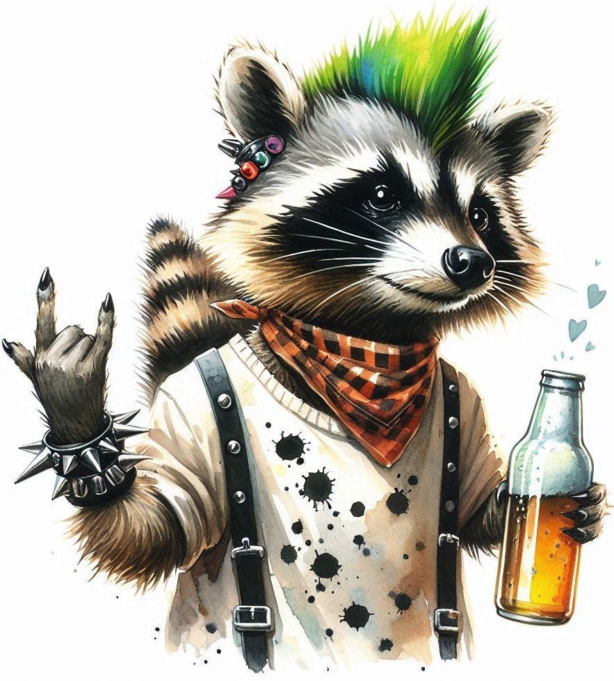 Punk Raccoon T-shirt - 1