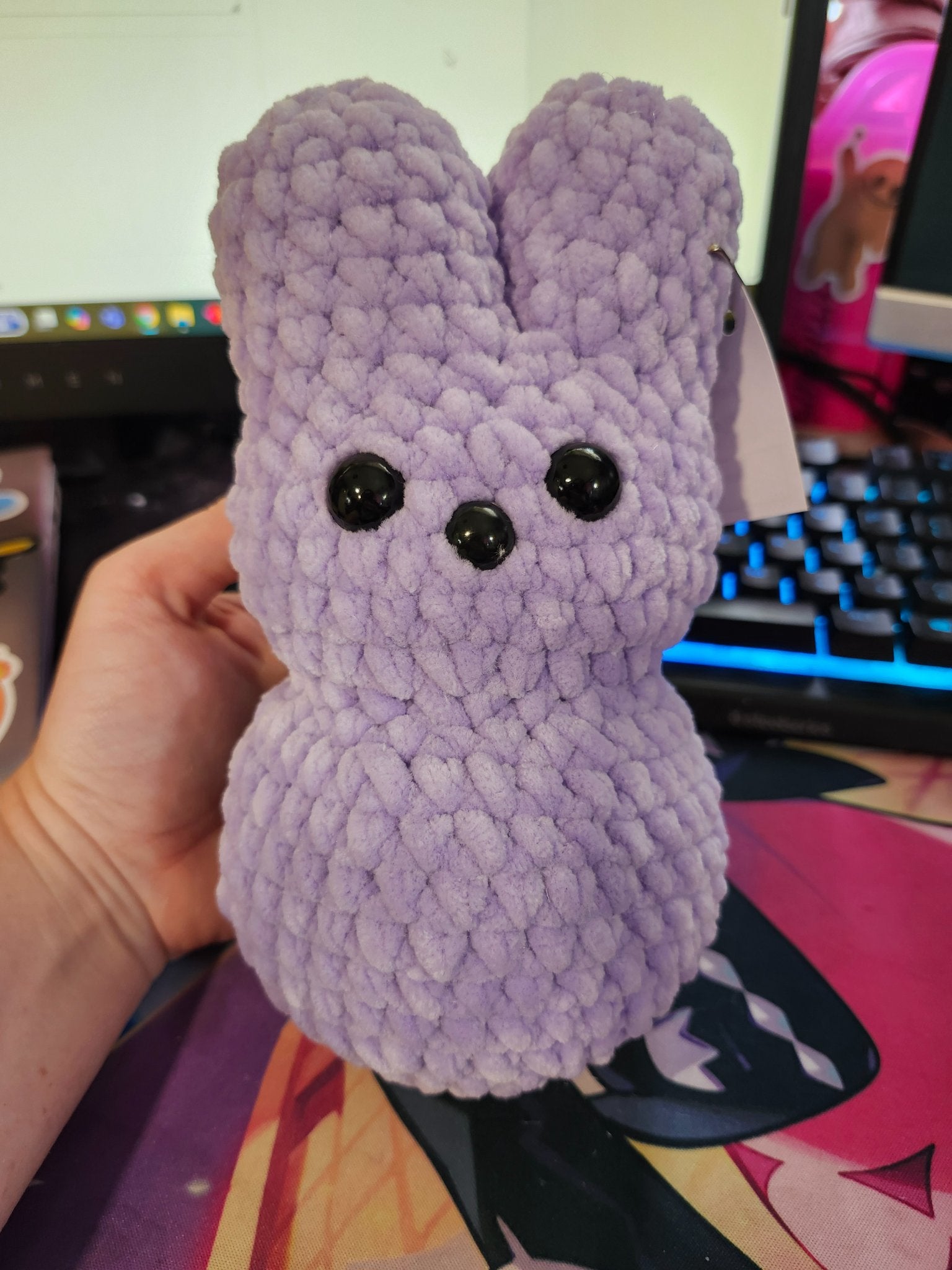 Peep Bunny Crochet Plush: Handmade - 1