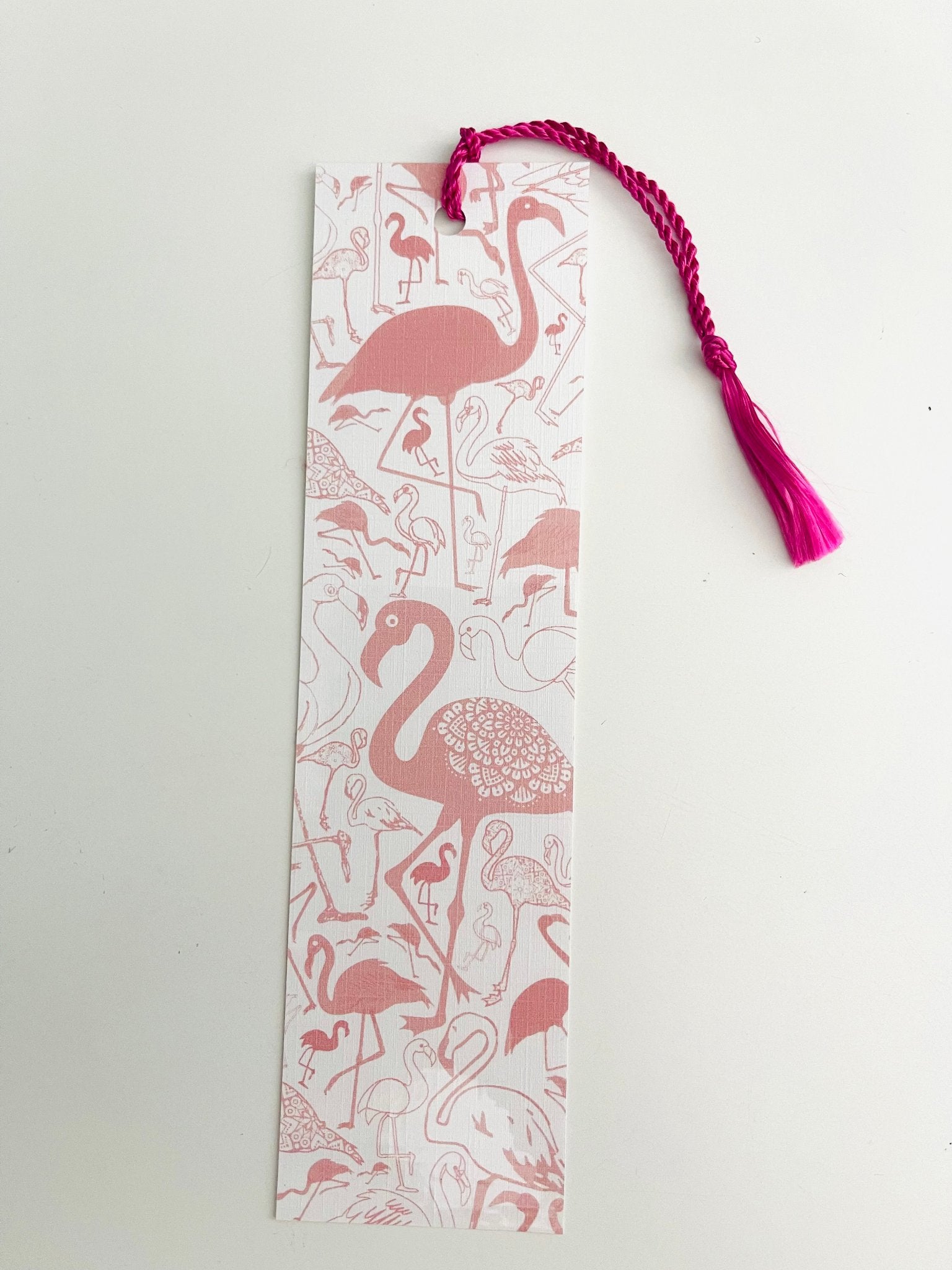 Flamingo - Laminated Bookmark with Matching Tassel