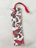 Red Butterflies - Laminated Bookmark with Matching Tassel