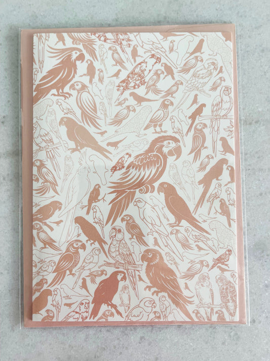 Pink Parrot - 5x7 Card with Matching Envelope