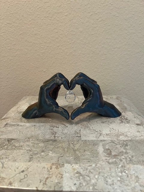 Heart Hands with Crystal