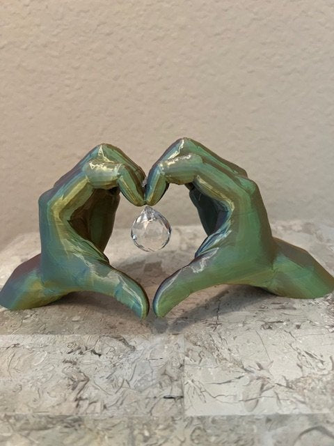 Heart Hands with Crystal