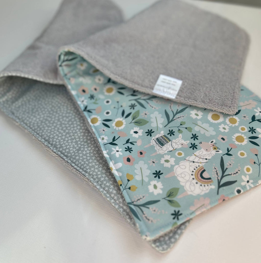 Llama Love Burp Cloth, set of 2