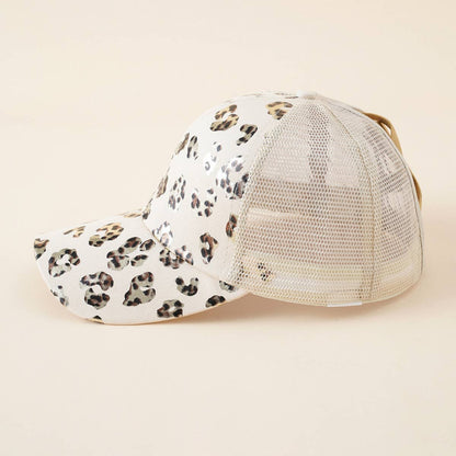 LEOPARD PRINT BASEBALL CAP