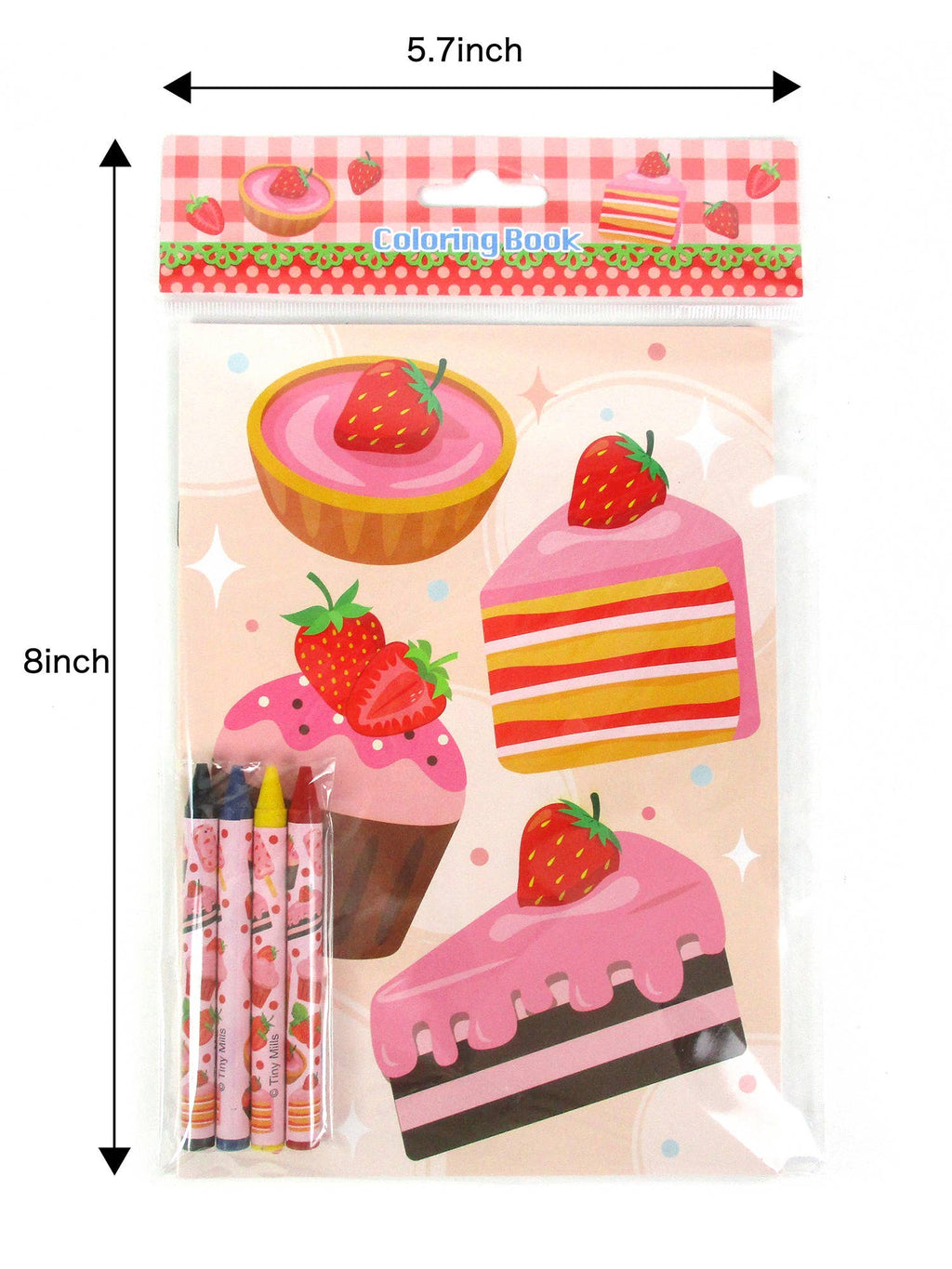 Strawberry Coloring Books with Crayons Party Favors