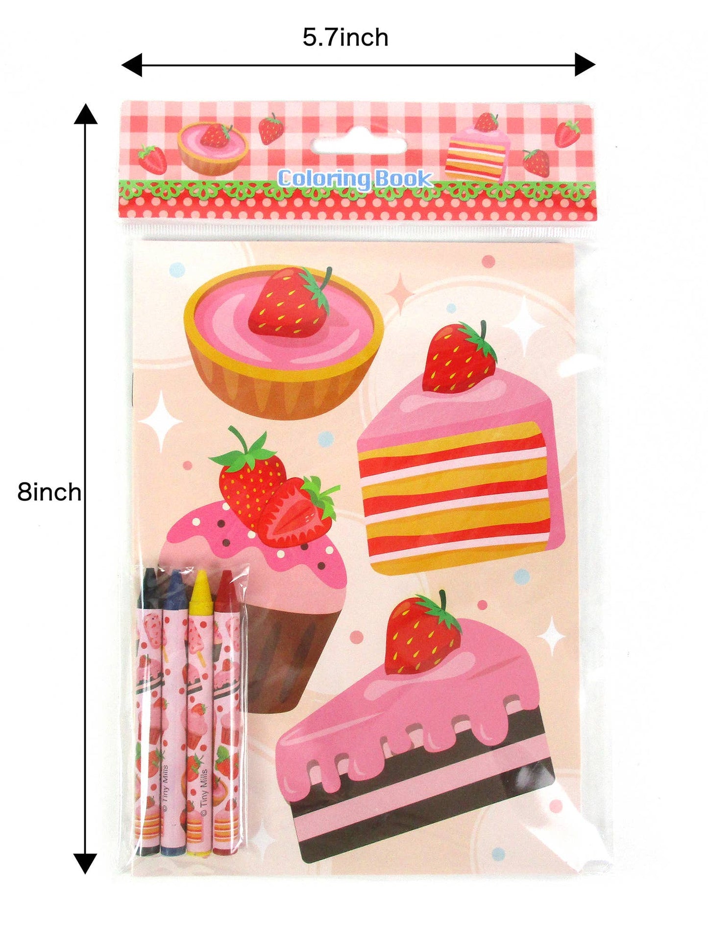 Strawberry Coloring Books with Crayons Party Favors