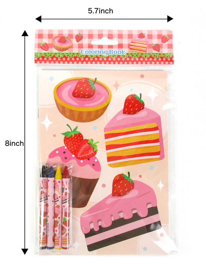 Strawberry Coloring Books with Crayons Party Favors