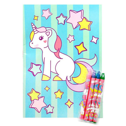 Unicorn Coloring Books with Crayons Party Favors
