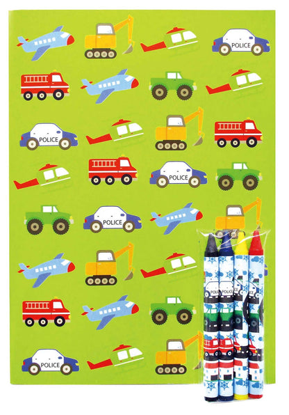 Transportation Vehicles Train and Construction Coloring Book