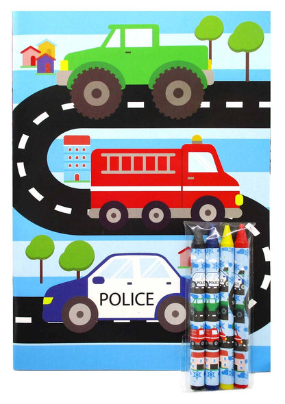 Transportation Vehicles Train and Construction Coloring Book