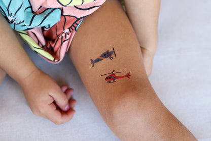 Helicopter Aviation Temporary Tattoos