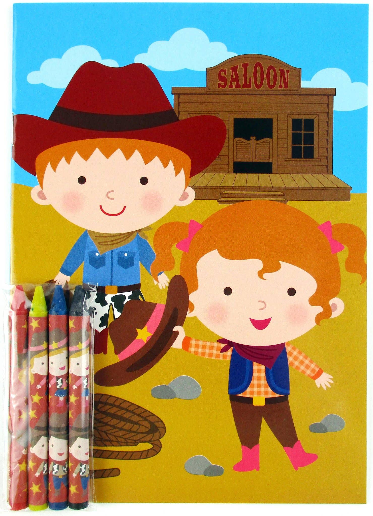 Western Cowboy Cowgirl Coloring Books with Crayons