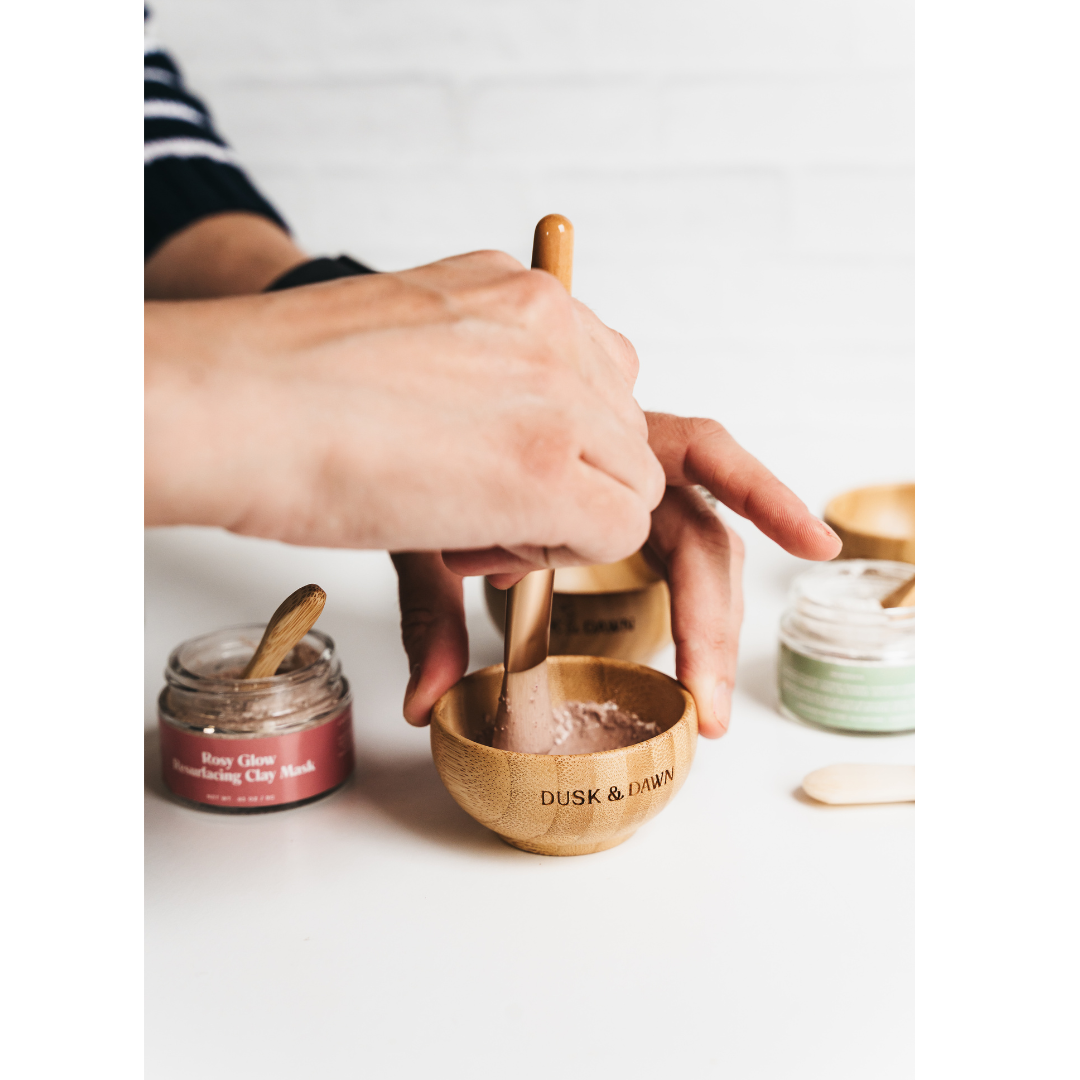 Clay Mask Mixing Bowl, Brush & Spoon Set