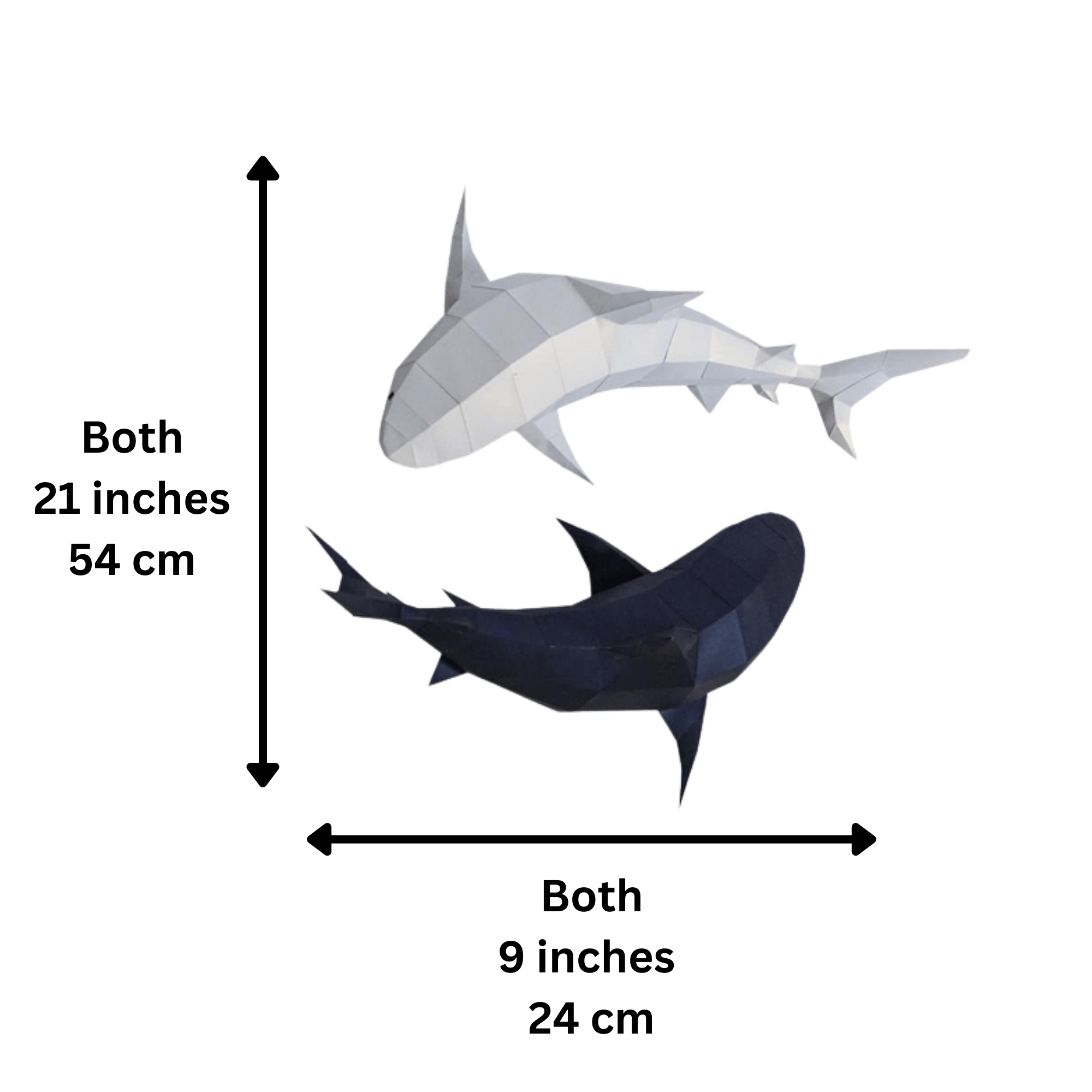 Tiger Sharks 3D PaperCraft Wall Art Origami Model