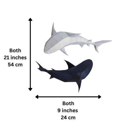 Tiger Sharks 3D PaperCraft Wall Art Origami Model