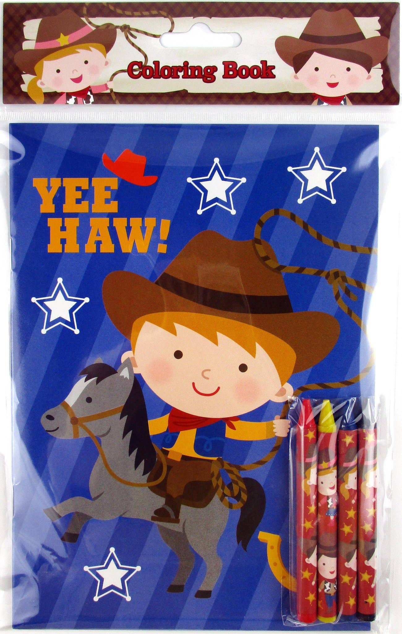 Western Cowboy Cowgirl Coloring Books with Crayons