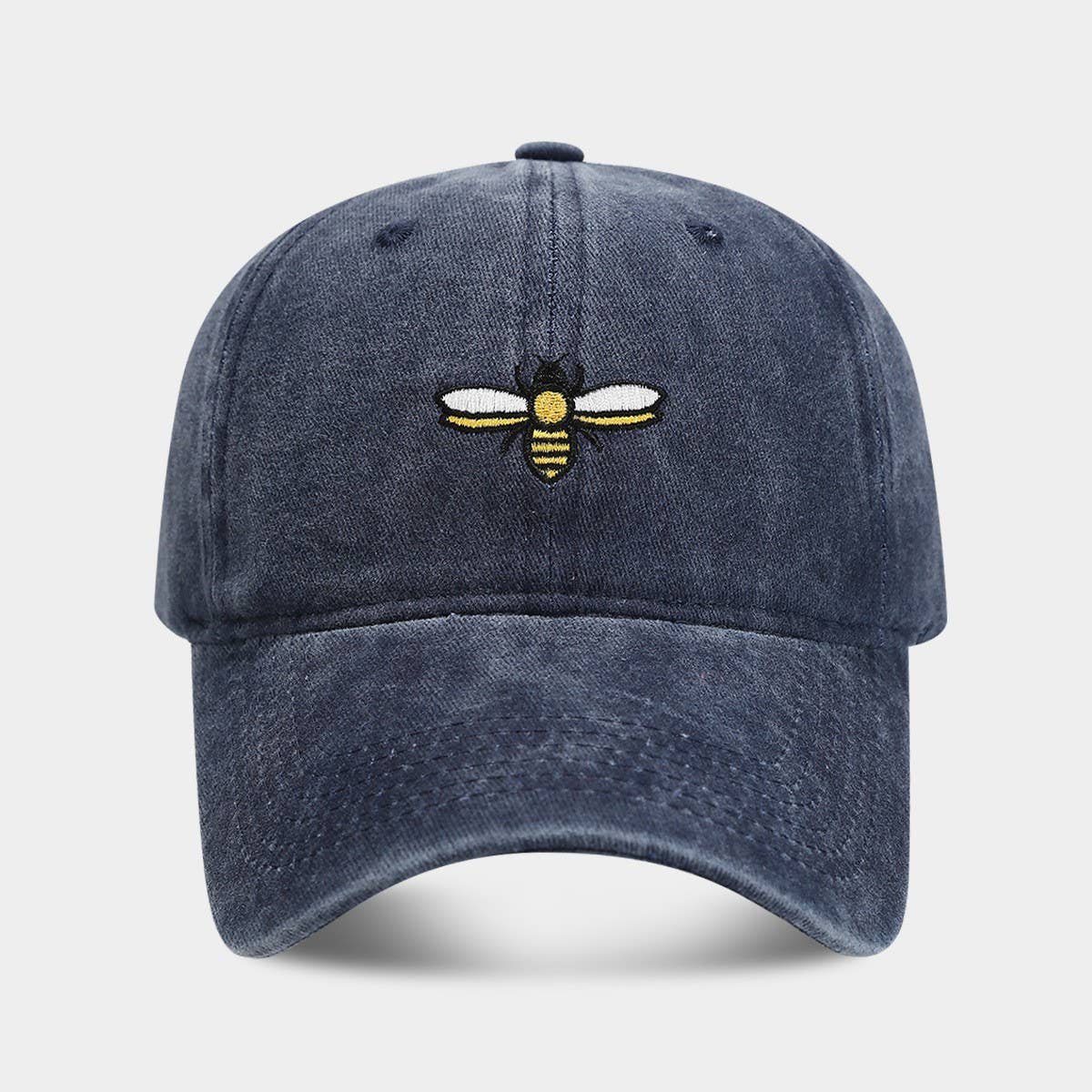 Bee Embroidery Baseball Cap -  Outdoor Sun Hat