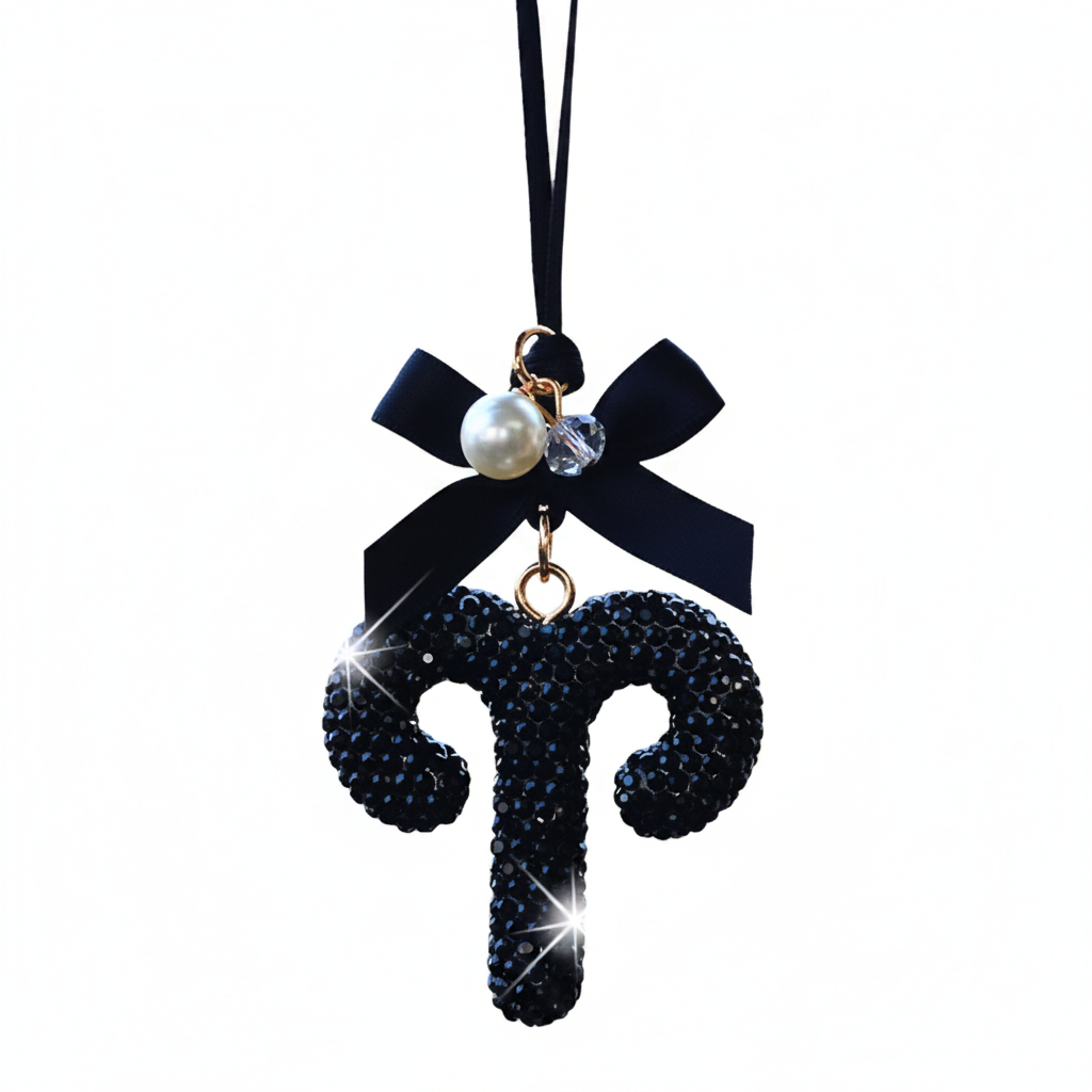 Zodiac Car Ornament - Black Bling
