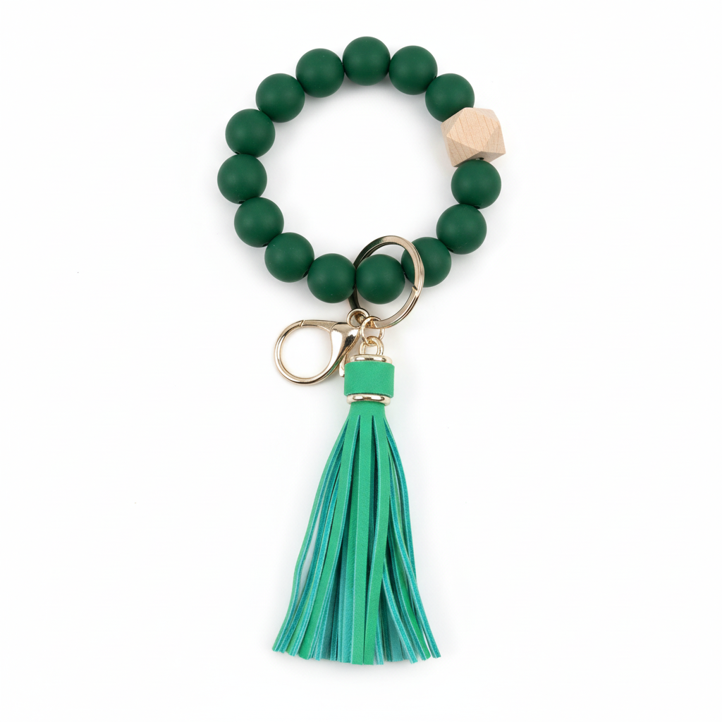 Solid Color Silicone Beaded Wristlets