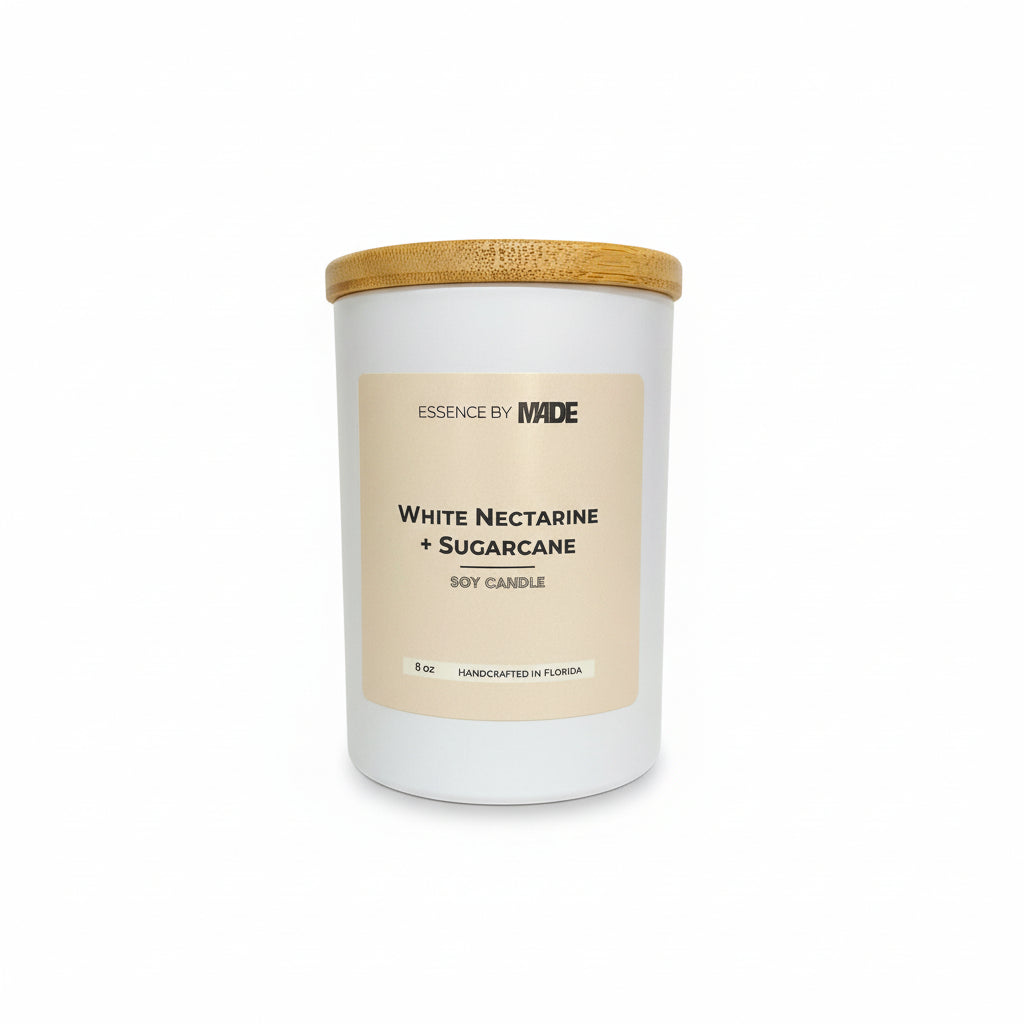 White Nectarine + Sugarcane Soy Candle