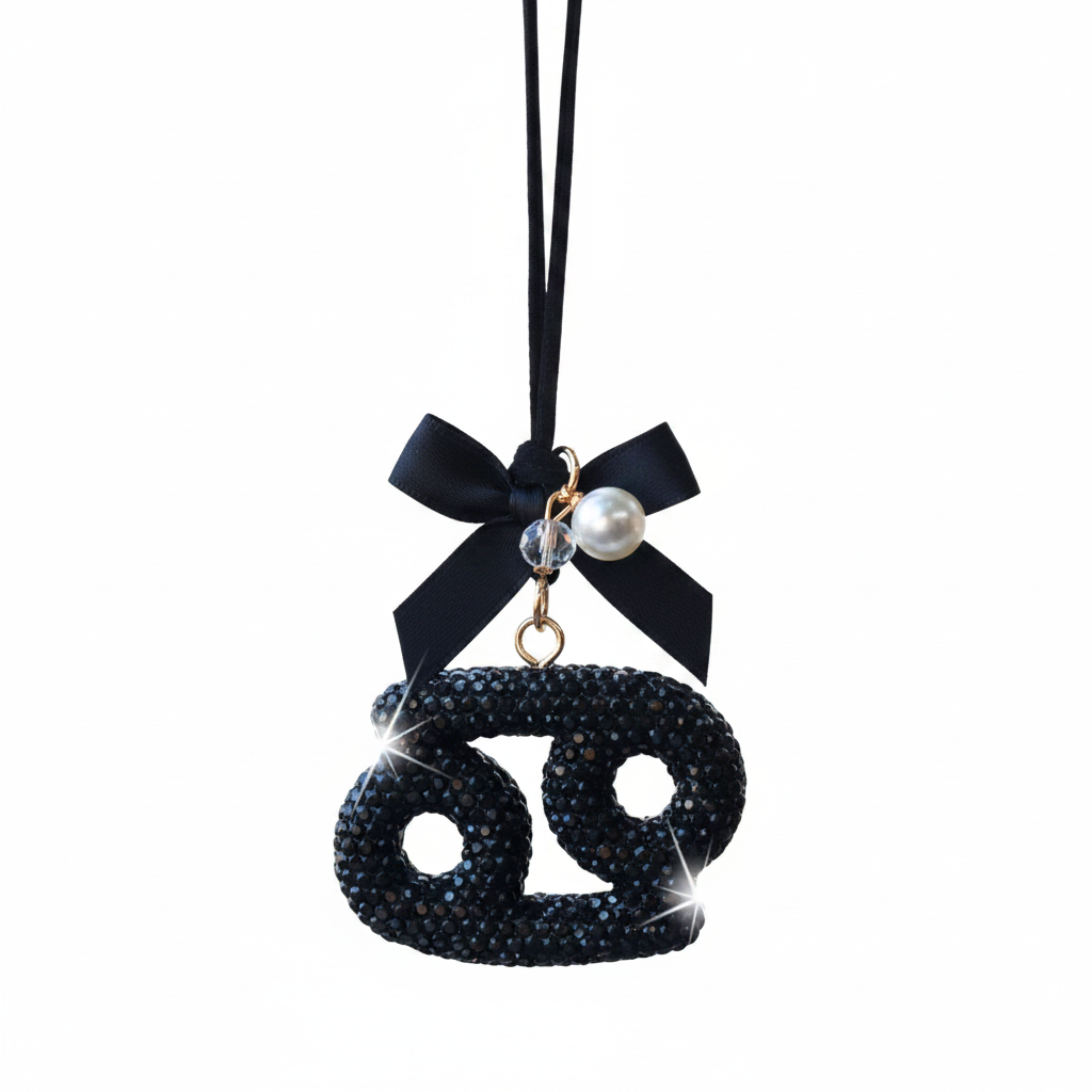 Zodiac Car Ornament - Black Bling