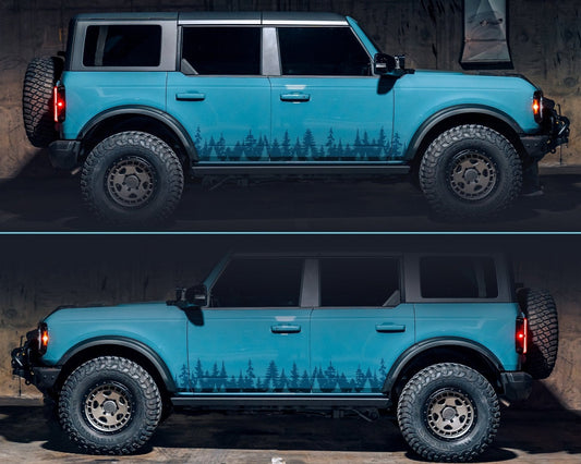 Mirrored PAIR of Forest Banner Vinyl Decals | 107P
