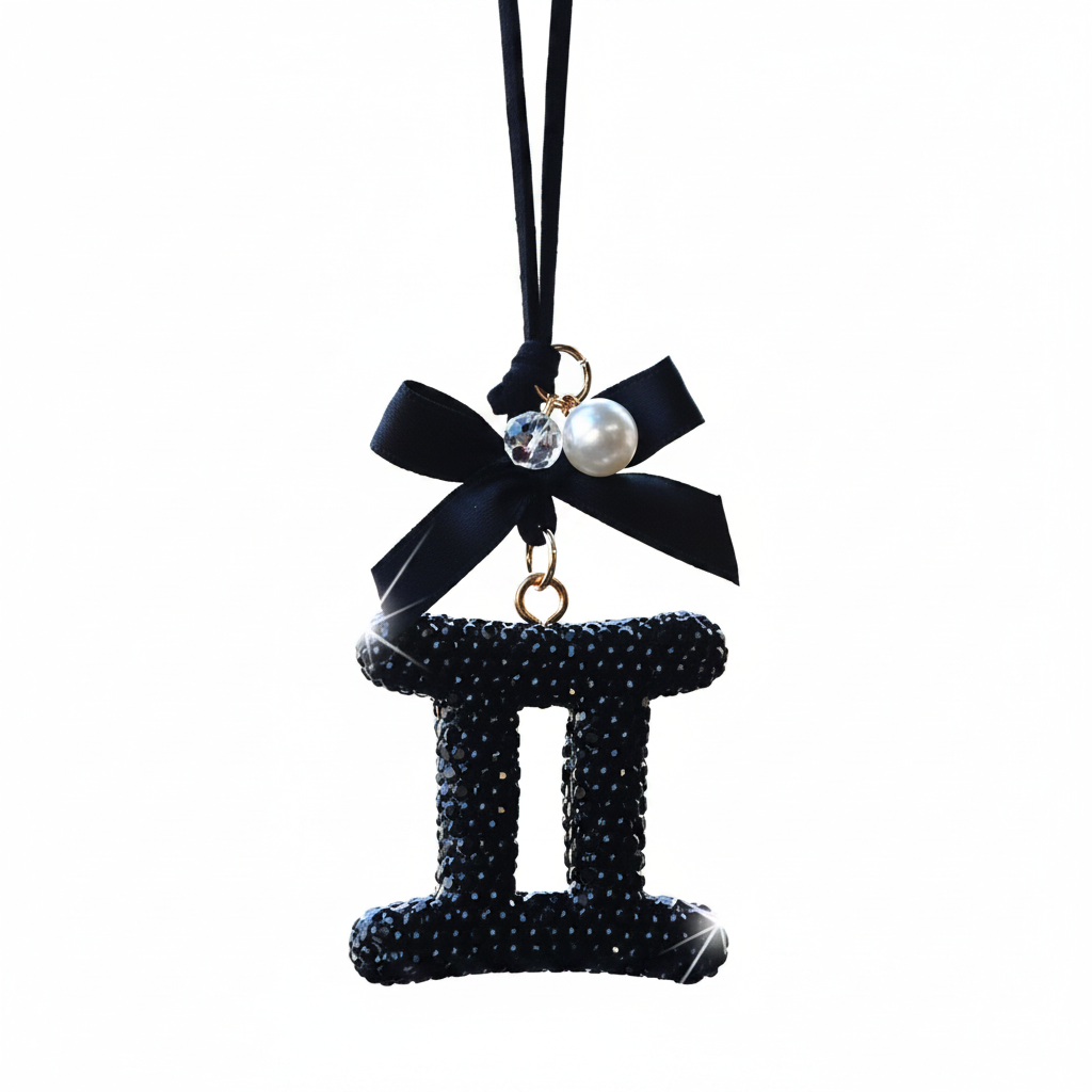 Zodiac Car Ornament - Black Bling