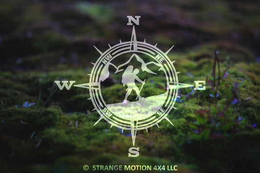 Mountain Hiker Compass Vinyl Decal | 77
