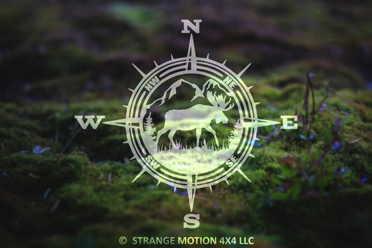 Mountain Moose Compass Vinyl Decal | 151