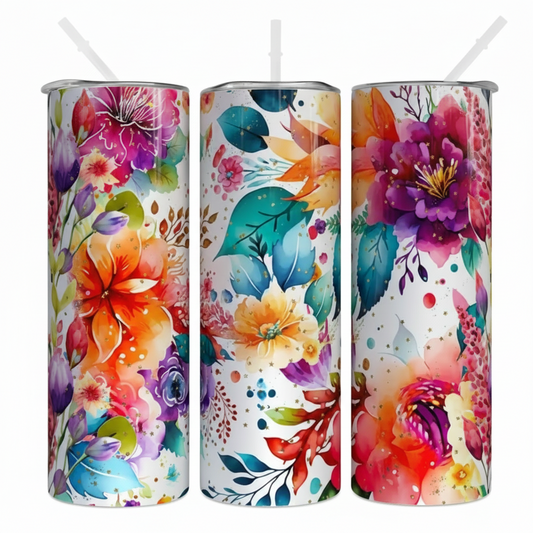 Boho Colorful Floral - 20Oz Tumbler