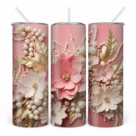 Pink Pearl Flower - 20Oz Tumbler