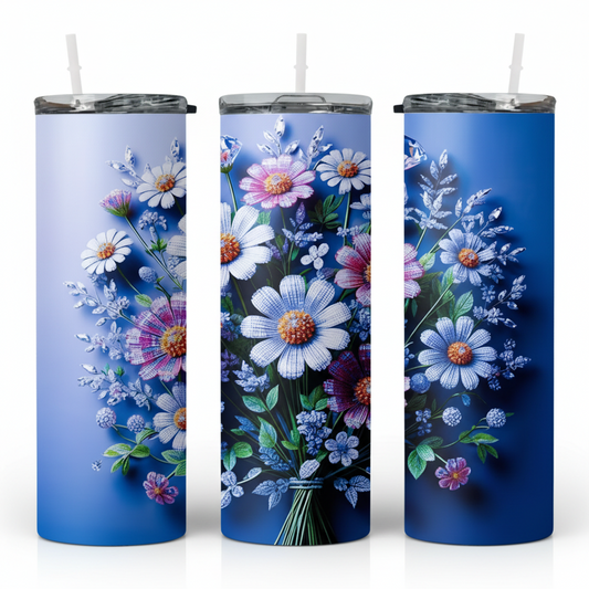 Diamond Bouquet Blue - 20Oz Tumbler