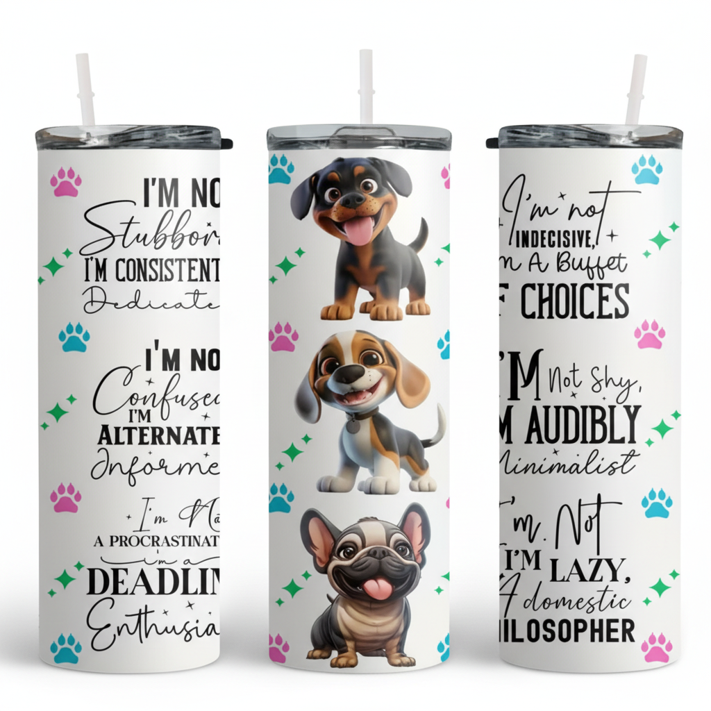 Cute Puppies and Inspirational Quotes - 20Oz Tumbler