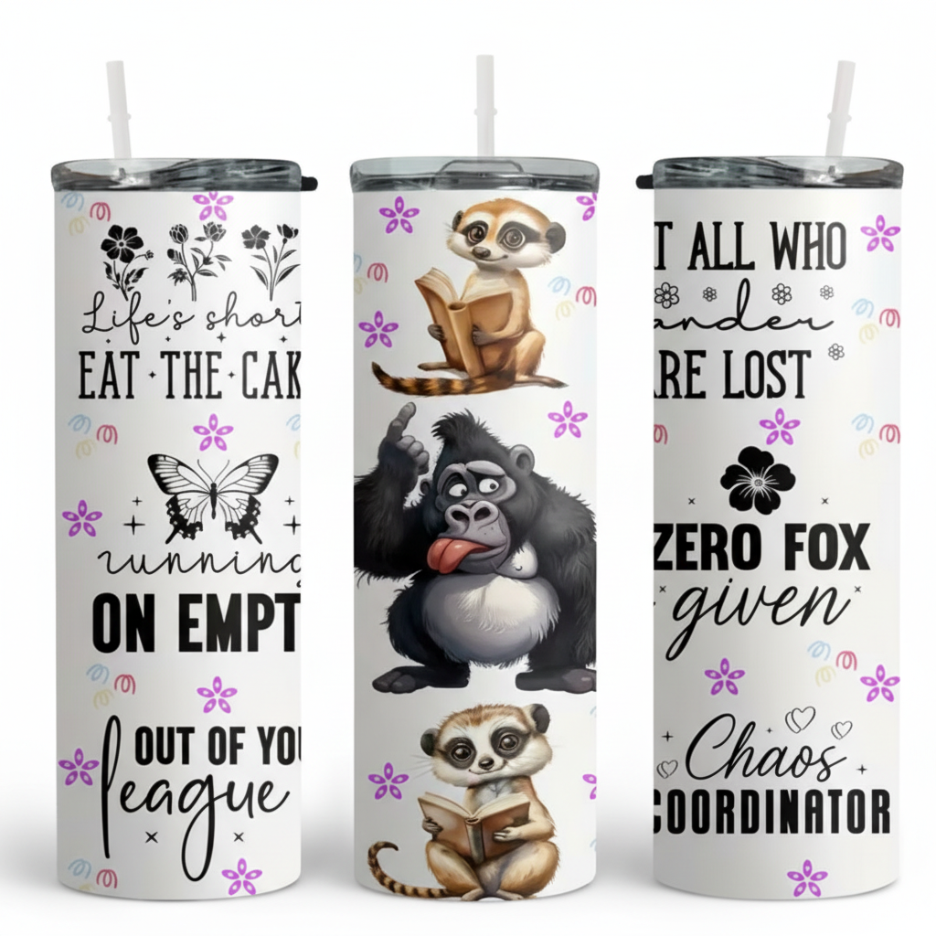 Lemurs & Gorillas Fun Quotes - 20Oz Tumbler