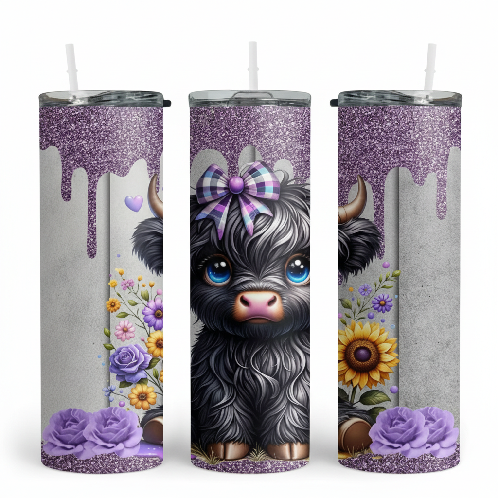Calf w/ Purple Bow - 20Oz Tumbler