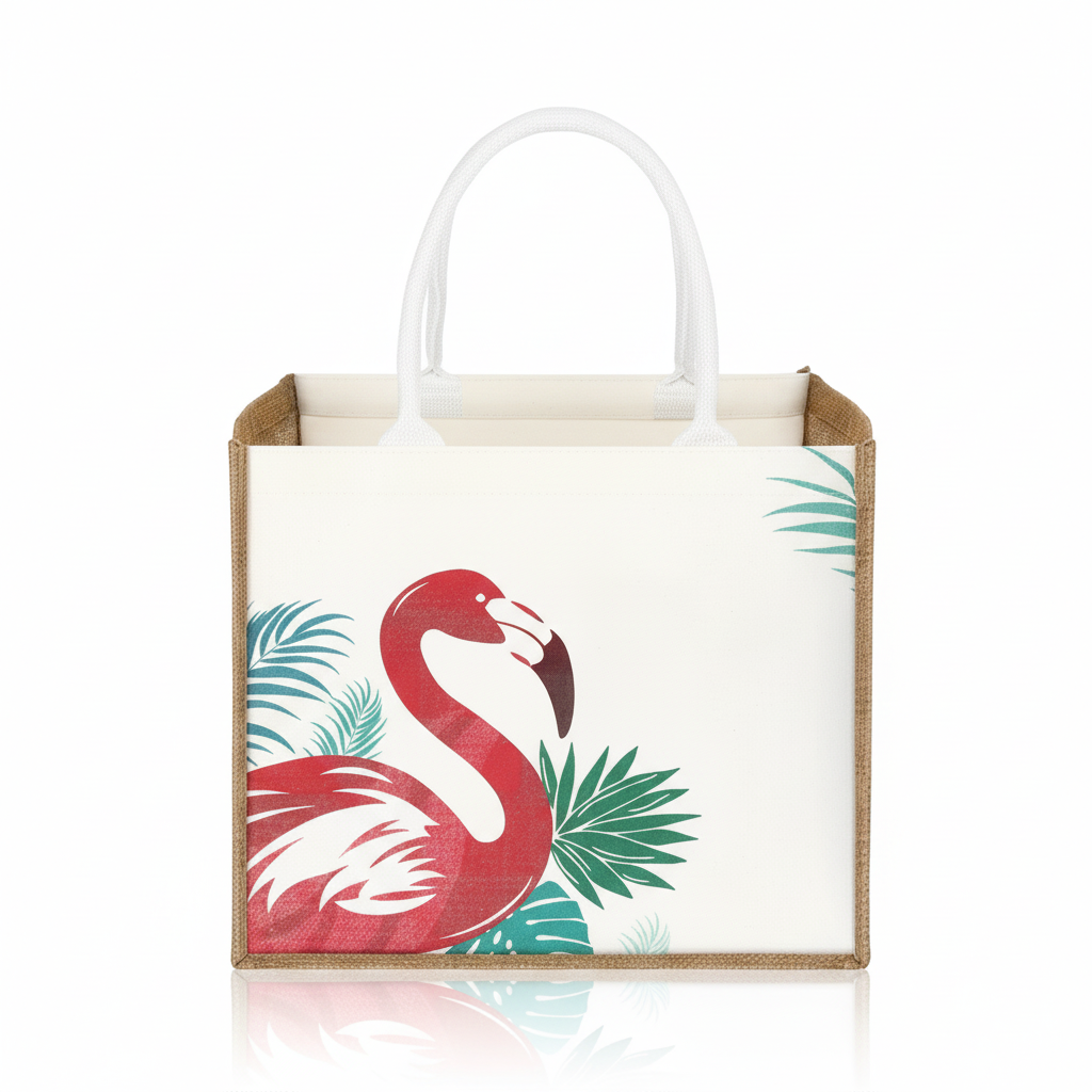 Beach Jute Canvas Tote Bag